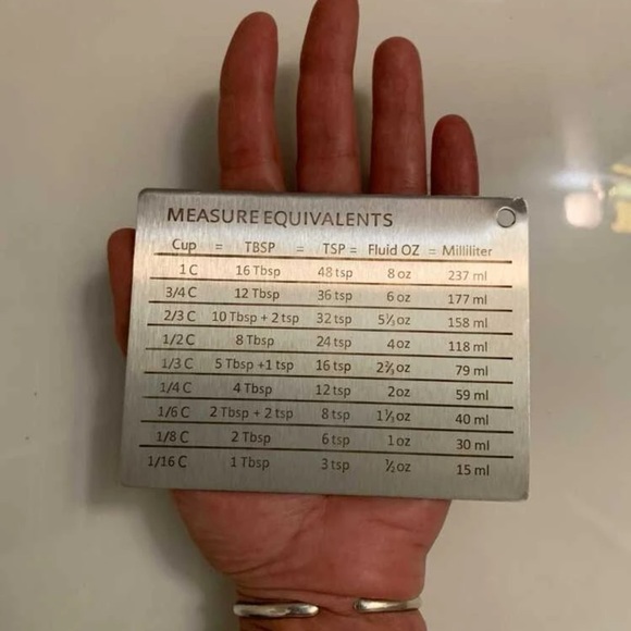 New Stainless Steel Silver Black Measure Equivalents Strong Baking Fridge Magnet - Picture 7 of 11